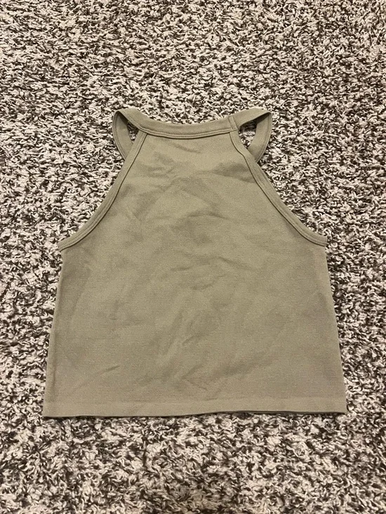 Free People Intimately Bella Seamless Crop Tank in Olive Green - Picture 3 of 3